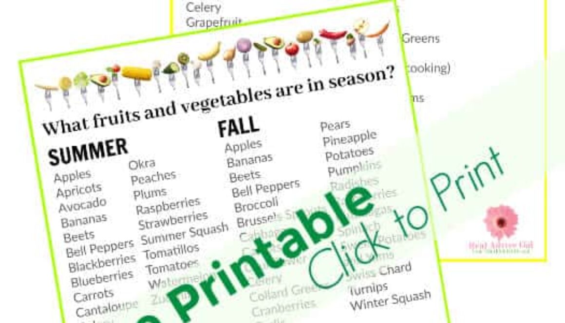 fruits and vegetables in season