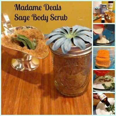Homemade Body Scrub Sugar and Sage