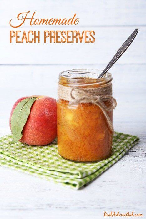 Homemade Peach Preserves with fresh peaches. Delicious and easy to make.
