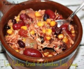 Low Calorie Crock Pot Chicken Taco Soup Recipe