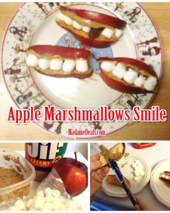 Recipes for Snacks for Kids: Apple Marshmallows Smile