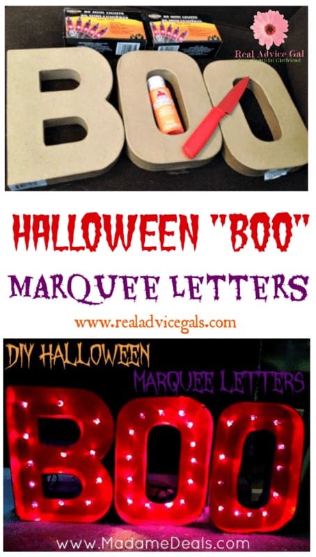 DIY Halloween "Boo" Marquee Letters