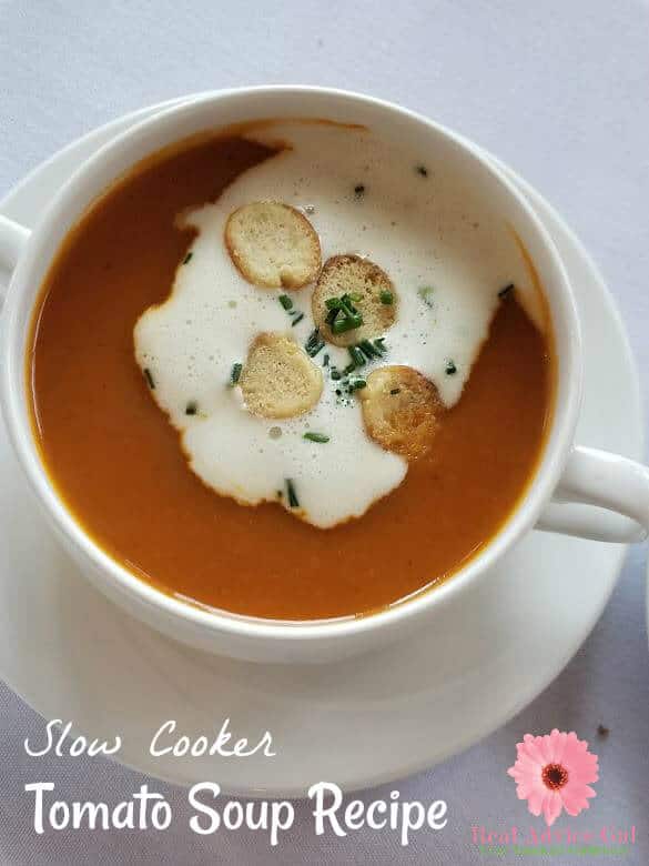 Fall is here which means it's time for some great soup recipes. This low calorie crockpot tomato soup recipe is one of my favorite comfort food. It's creamy and so tasty.