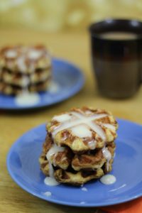 Cinnamon Roll Waffles are so easy to make