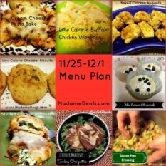 Week of November 25th Meal Plan