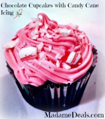 Moist Chocolate Cupcake Recipe with Candy Cane Homemade Icing