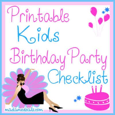 Kids Birthday Party Checklist