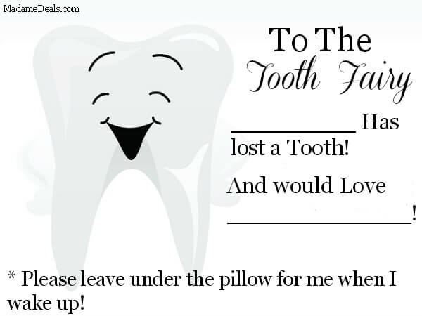 tooth fairy letter template girl free word