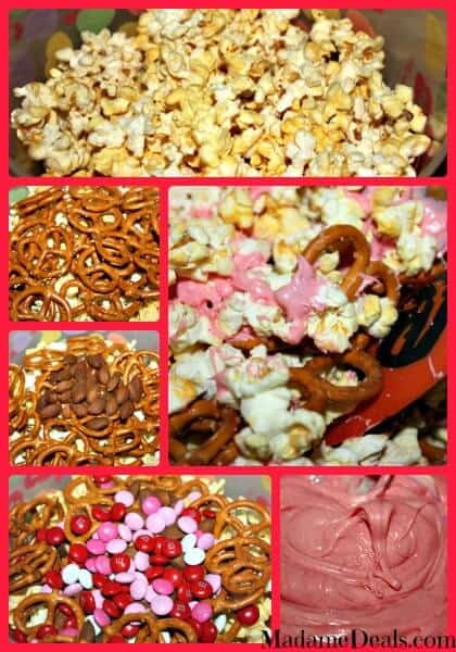 Valentines Snack Mix steps