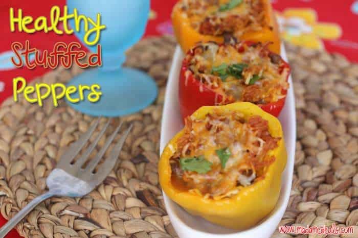 Healthy stuffed peppers that the whole family will love. Easy to make with Jimmy Dean fully cooked sausage.