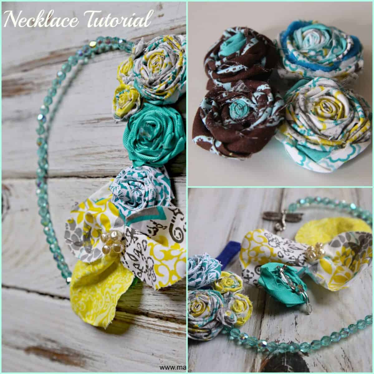 How to Make Fabric Flower Necklace - Real Advice Gal