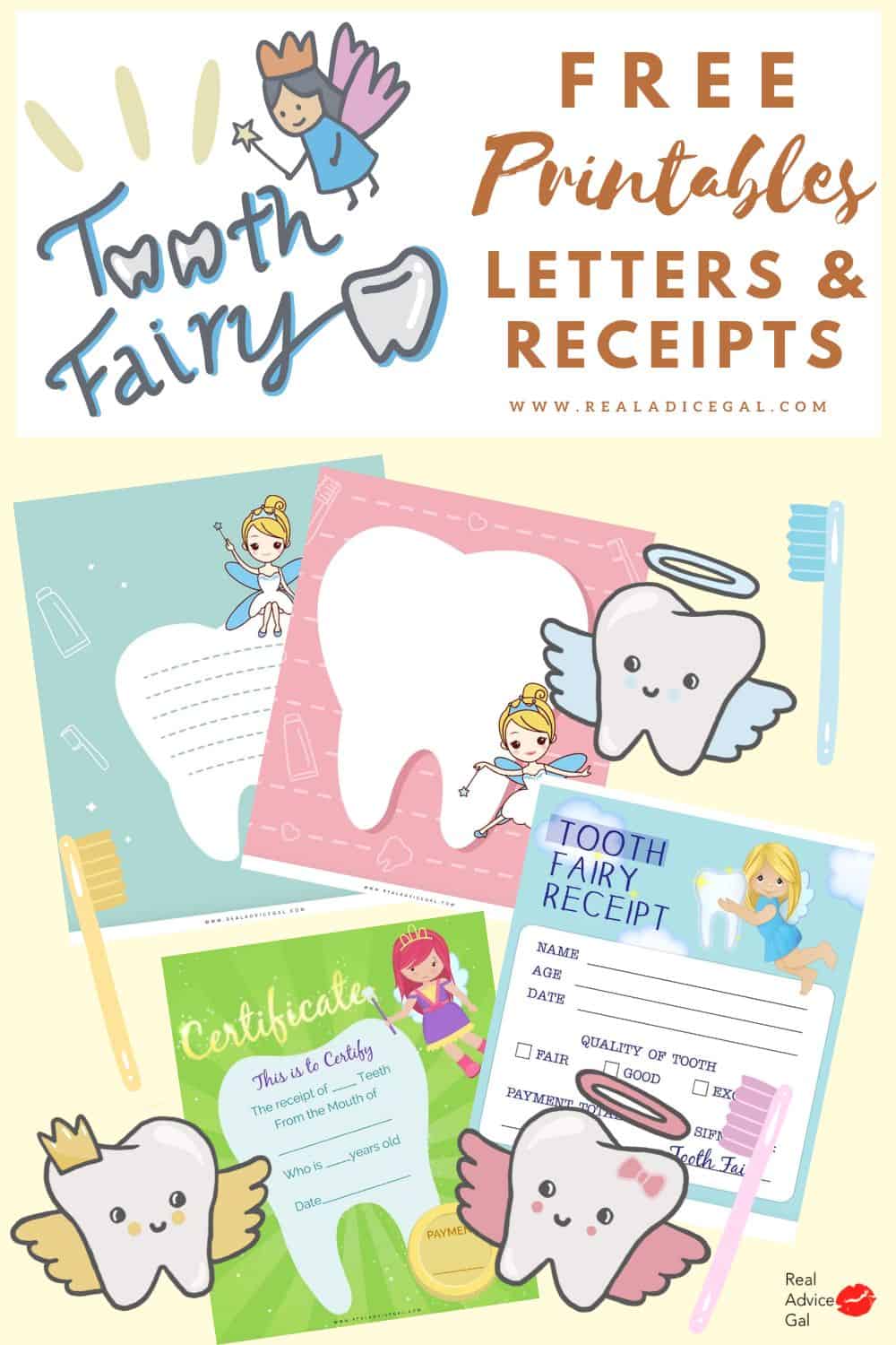 Tooth fairy free printable letters and receipt