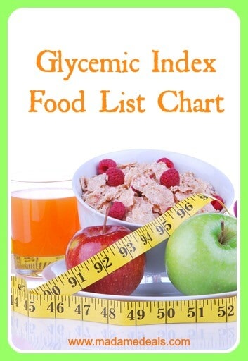 Glycemic Index Food List Chart