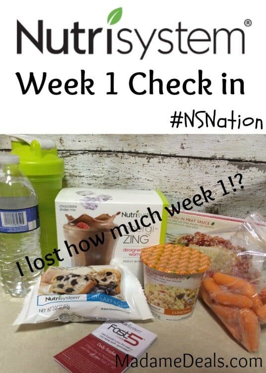 Nutrisystem Week 1 Check In I Lost How