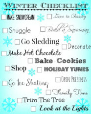 Things To Do For Winter Checklist Printable