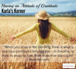 Karla’s Korner: Having an Attitude of Gratitude