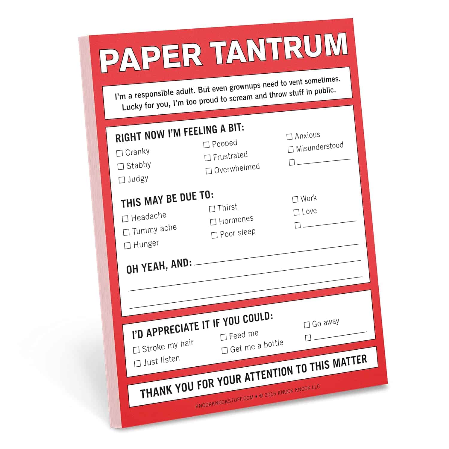 Knock Knock Paper Tantrum Nifty Note