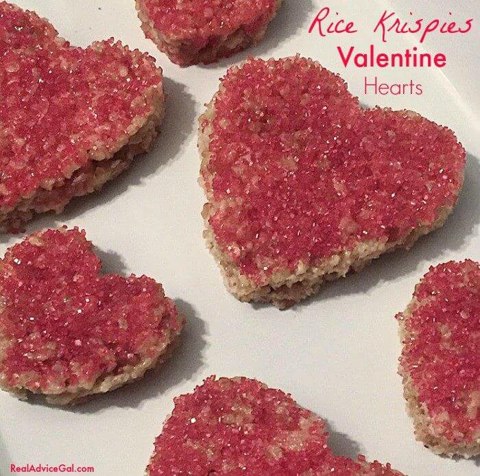 Heart Shaped Rice Krispies Valentine Treats