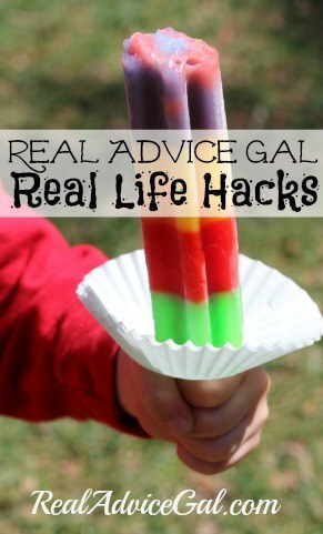 Real Advice Gal Real Life Hacks use a cupcake liner to catch melting popscicle messes