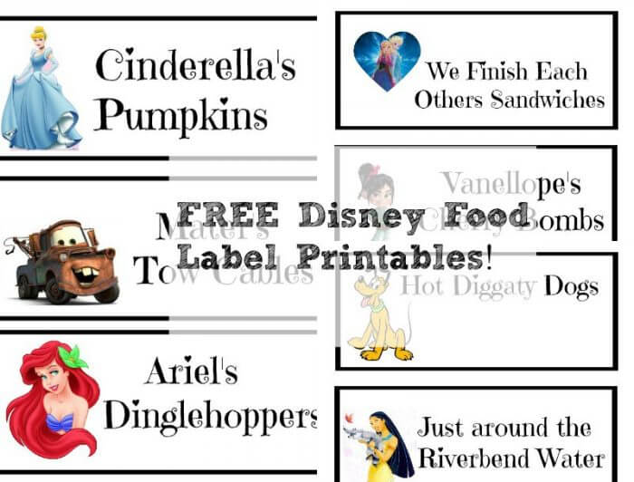 FREE Disney Food Label Printables!