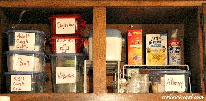organized medicine cupboard