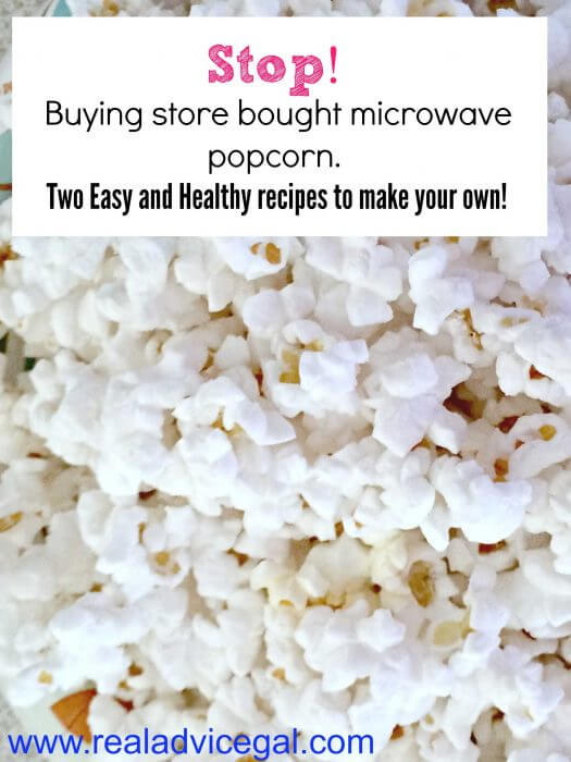 Healthy homemade microwave popcorn