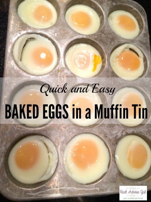 Baked Eggs in a Muffin Tin Recipe. This is super easy and perfect for busy moms.