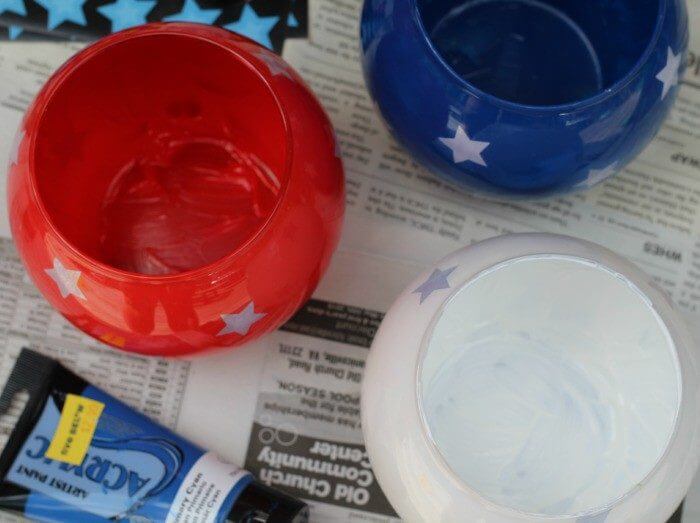 4th of July table decorations let them dry