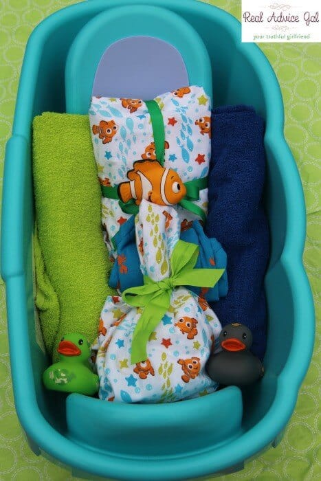 How to make a Disney Baby Bath time gift basket