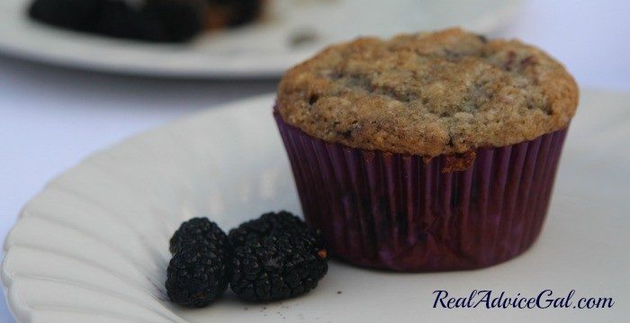 Mulberry muffins that's moist and tasty.