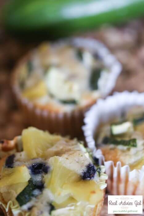Blueberry Zucchini Healthy Breakfast Muffins Recipe