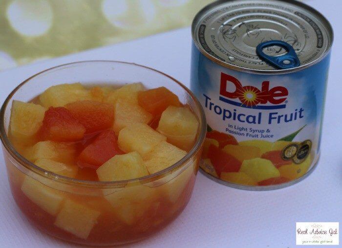 Tropical Fruit Sorbet made with DOLE Tropical Fruit in Light Syrup and Passion Fruit Nectar