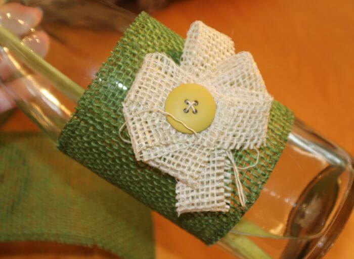 how to decorate a vase with burlap add a burlap flower
