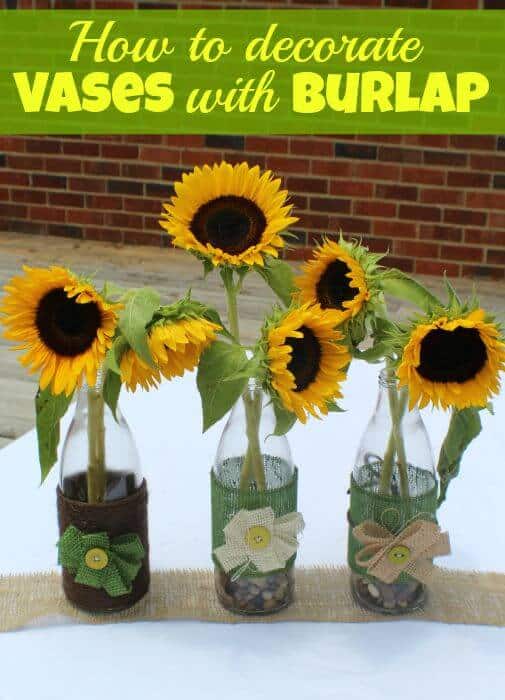 How to decorate vases with burlap and twine Real Advice Gal