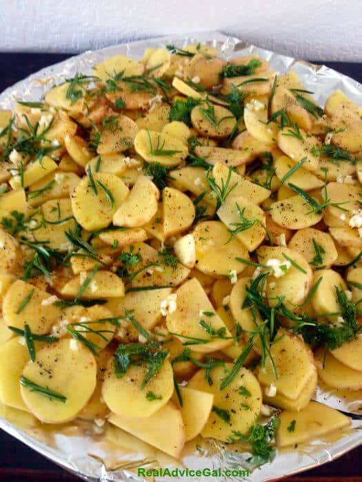 Oven Roasted Potatoes with Rosemary & Thyme In-Process #1