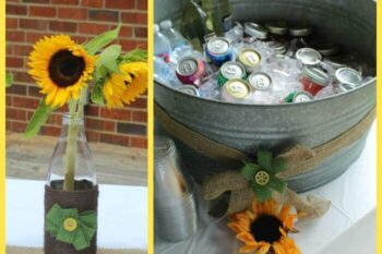 simple and sweet burlap and sunflowers bridal shower