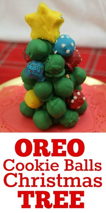 Oreo Cookie Balls Christmas Tree makes a beautiful edible centerpiece