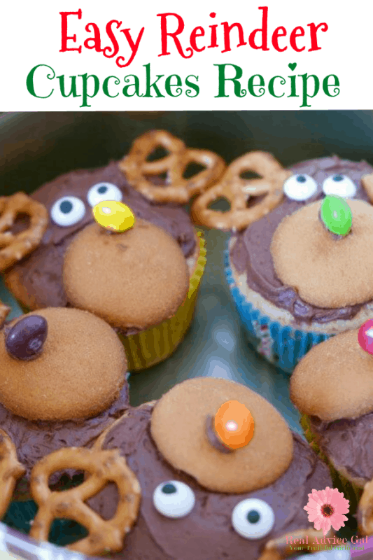 Easy reindeer cupcakes recipe for Christmas