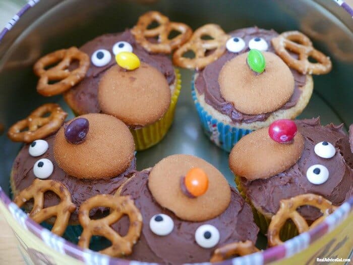 rootbeer reindeer cupcakes