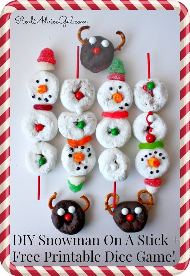 snowman on a stick donuts