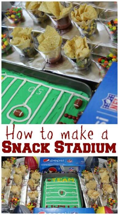 How to make a snack stadum with portable snacks for the big game