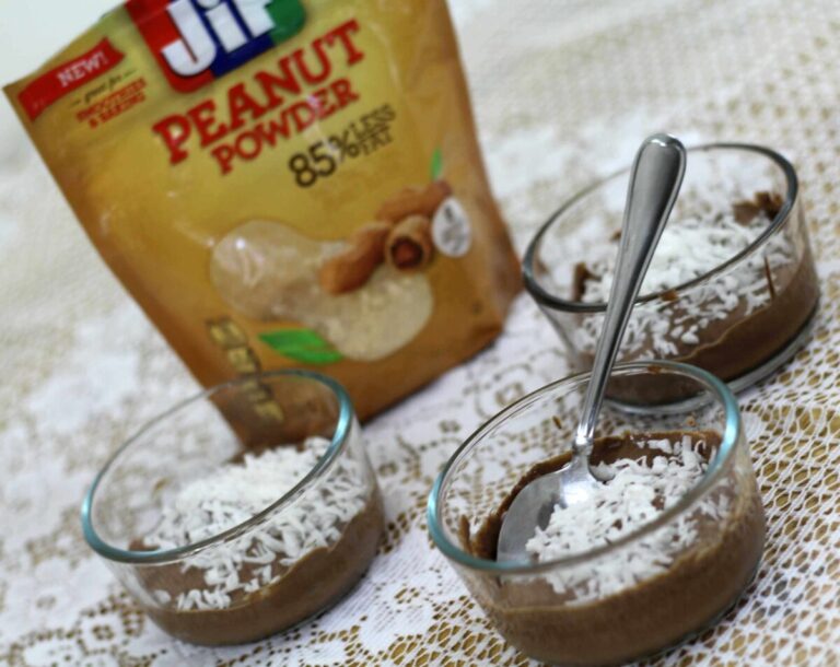 Peanut Powder Pudding Recipe with Chia Seeds and Chocolate Real
