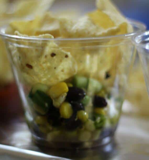 Ugly dip served with scoops. This is perfect for parties.