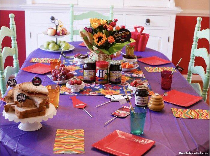 PB&J is a great kids party food idea!