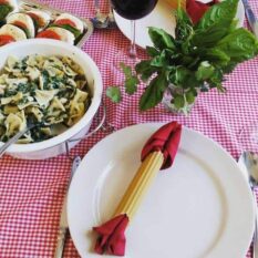 Easy Anytime Italian Dinner Menu + Tomato Mozzarella Caprese Salad Recipe