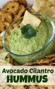 This Avocado Cilantro Quick Hummus Recipe is so easy to make