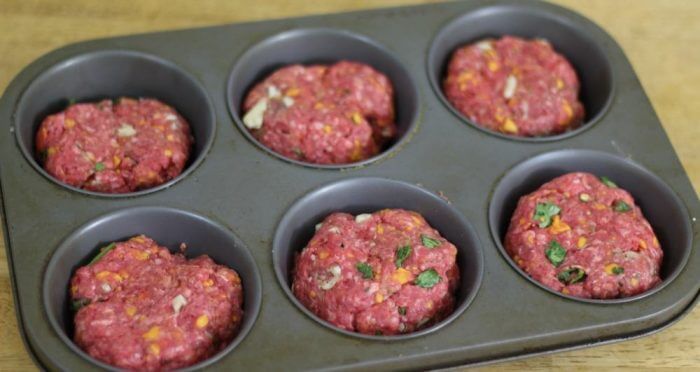 Put the meatloaf into muffin tins