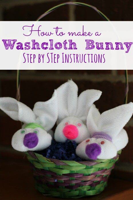 Washcloth Bunny step by step instructions
