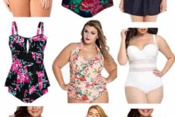 Women's Built-in Cup Plus Size Swimsuits One Piece Zip Front Bathing Suits