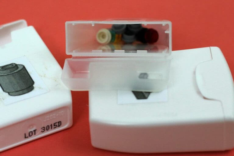 Recycling Dental Floss Containers + printable Lego storage labels